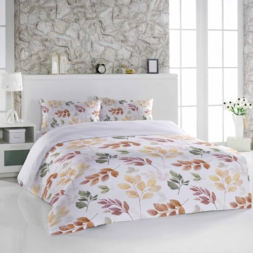 Alandar Home Autumn Eucalyptus Leaf Duvet Cover Set 3 Piece