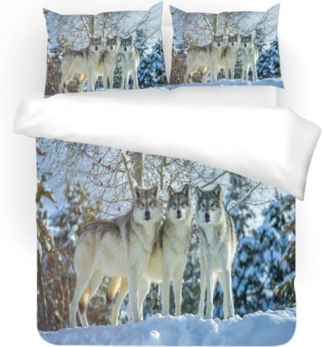 Kids Duvet Cover Set California King with Forest Tree Print