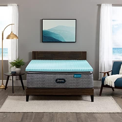 Beautyrest Cool Wave Plus Memory Foam Mattress Topper Full 3-Inch Blue