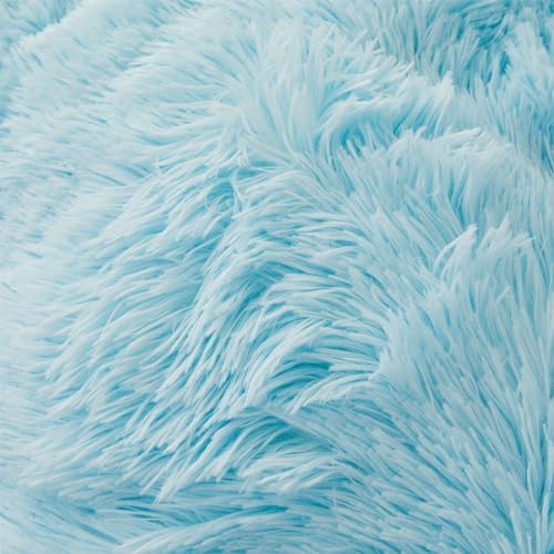 Fluffy Blue Comforter Set Twin Size 2 Pieces