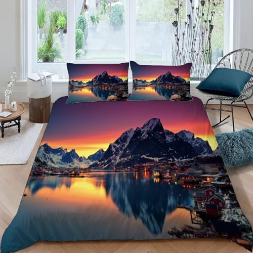Kids Duvet Cover Set with 3D Printed Design and Zipper Closure
