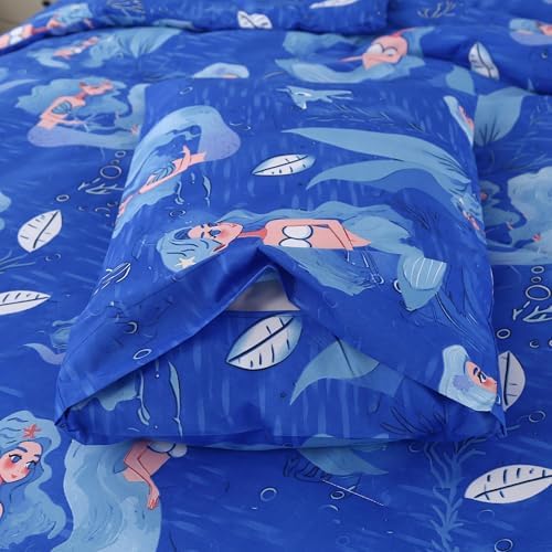 MAG Mermaid Comforter Set Twin Size Blue Kids Bedding 1