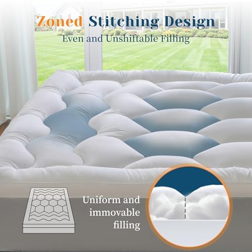 EnHomee 3 Inch Queen Mattress Topper with 1000GSM Filling