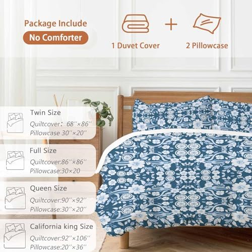 Sabolny Boho Dark Blue Duvet Cover Set 3 Piece 1