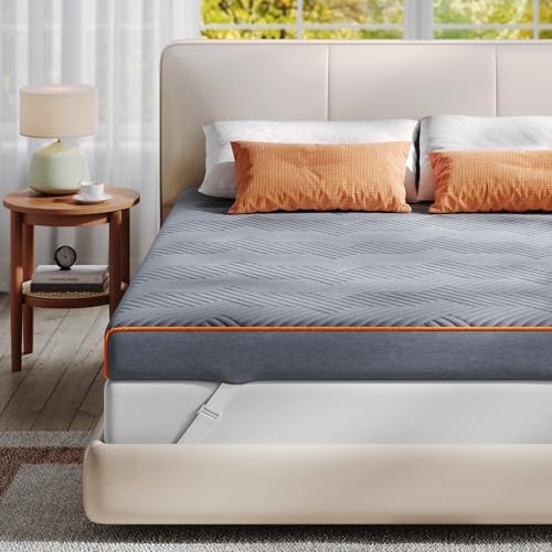 EnHomee 3 Inch Full Mattress Topper with Cooling Gel and Washable Cover