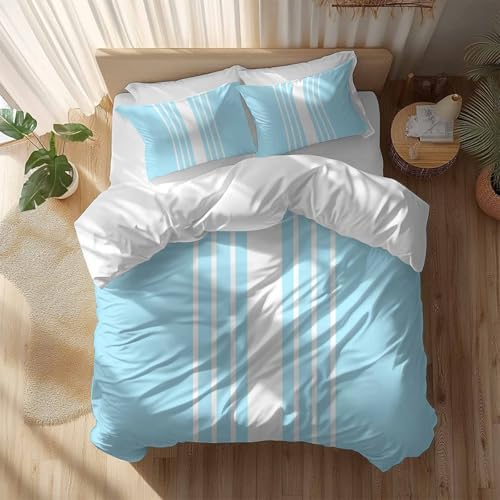 Sabolny Sky Blue Queen Duvet Cover Set with 2 Throw Pillowcases