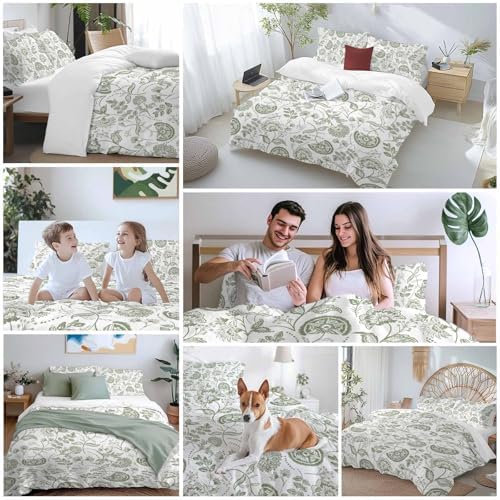 Sabolny Boho Sage Green Duvet Cover Set