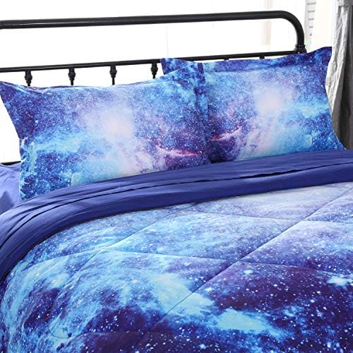 Wowelife Galaxy Bedding Set 5-Piece Full Size Blue