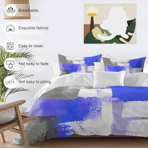 Sabolny Blue White Duvet Cover Set 3-Piece
