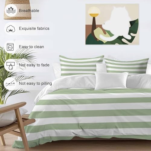 Sage Green Bedding Duvet Cover Set with Pillowcases