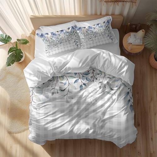 Sabolny Blue Flowers Duvet Cover Set 3 Piece 1