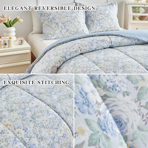 Joyreap 3pcs Floral Comforter Set for Girls