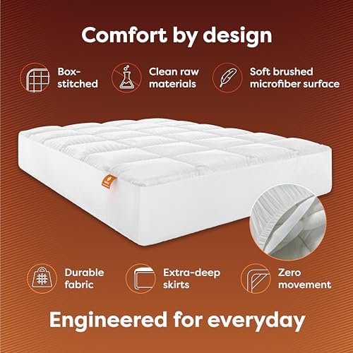 HOSPITOLOGY Hypoallergenic Mattress Cover - Deep Pocket - Overstuffed - Pillow Top - 54x75 inches