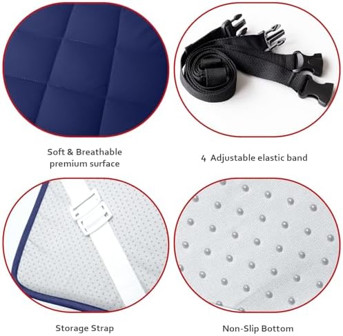 Moonsea Cot Mattress Topper Pad Quilted Navy 75x30