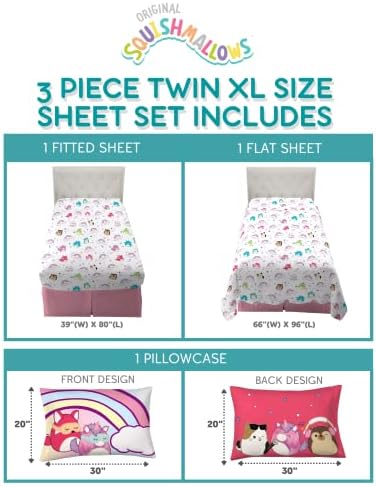 Franco Squishmallows Microfiber Sheet Set Twin XL