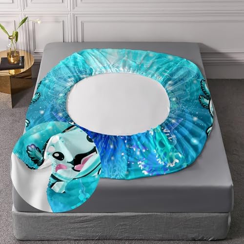 AILONEN Axolotl Kids Twin XL Fitted Sheet Set with 2 Pillowcases