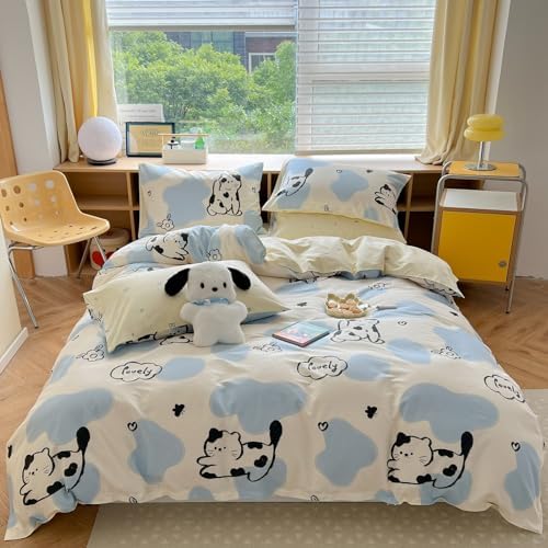 LIWHENHAO Cute Cat Duvet Cover Set Twin Size with Pillowcases