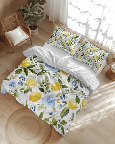 ZOE GARDEN Eucalyptus Lemon Queen Duvet Cover Set 1