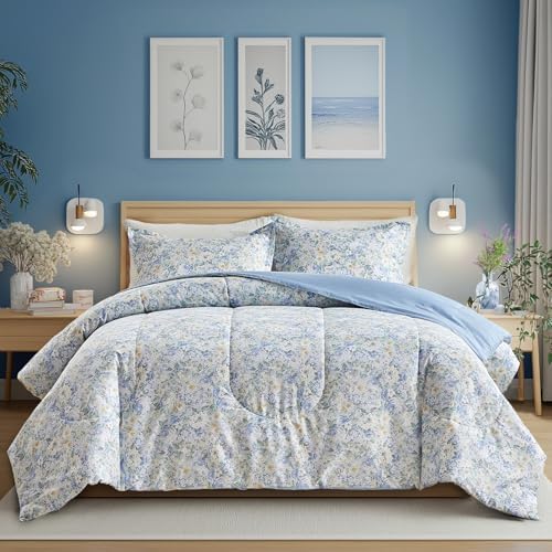 Joyreap 3pcs Floral Comforter Set for Girls