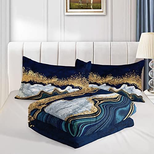 HOSIMA Marble Printed Comforter Set Queen Size