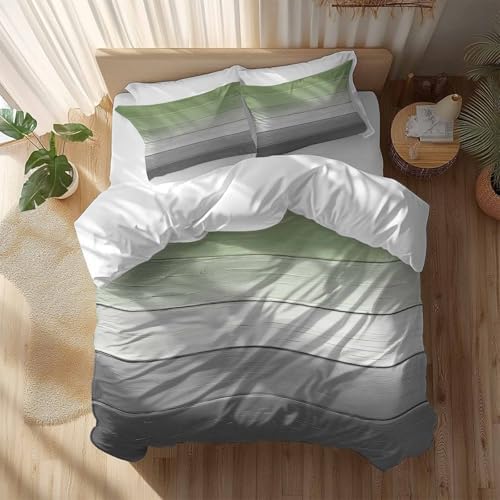 Sabolny Sage Green Duvet Cover Set with Throw Pillowcases