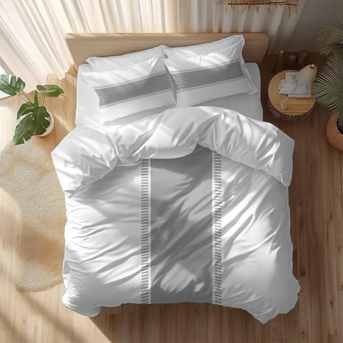 Sabolny Pure Grey Bedding Duvet Cover Set 3 Piece