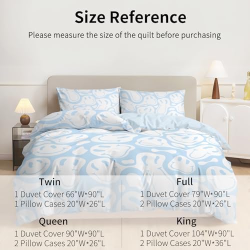 Watbro Soft Microfiber Duvet Set Twin Light Blue