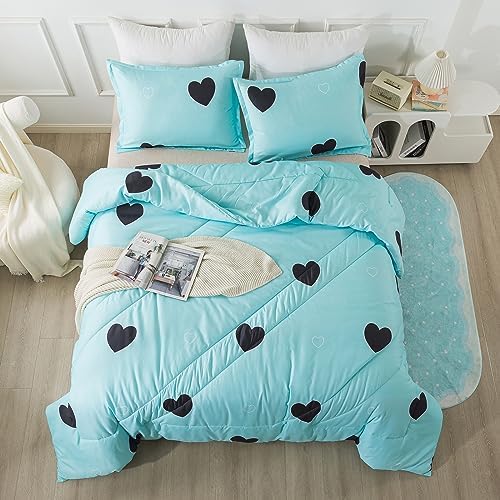 Caressma Love Pattern Queen Comforter Set