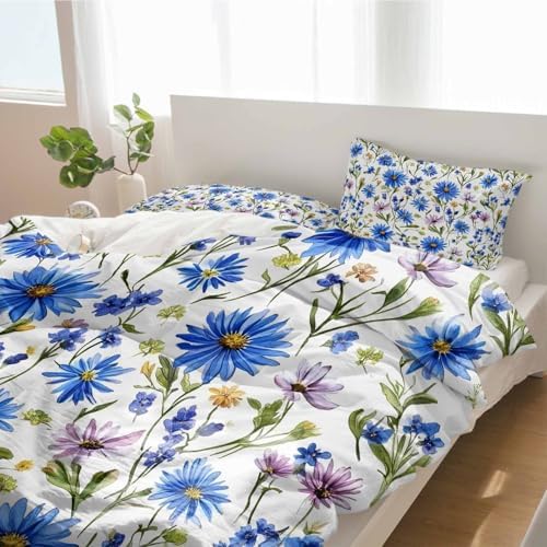 Alandar 3 Piece Summer Farm Floral Duvet Cover Set