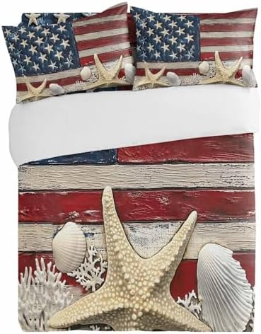 3 Piece Bedding Set with Retro Flag Design
