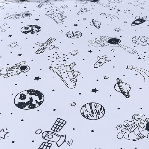 MAG 3 Pcs Space Galaxy Sheet Set Twin White