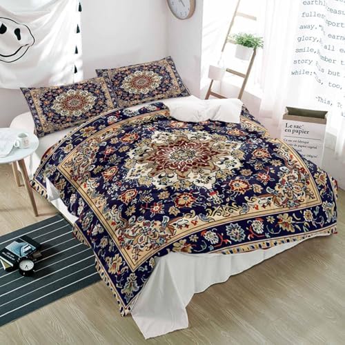 Alandar Home Duvet Cover Set Geometric Boho Floral