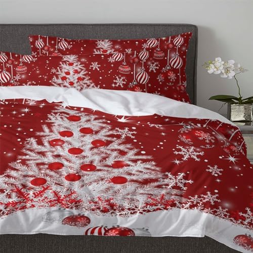 IDOWMAT Christmas Duvet Cover Set California King Size