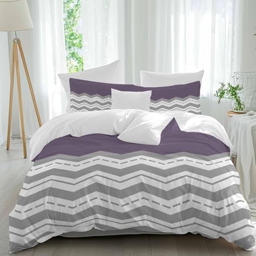Grey Chevron Bedding Duvet Cover Set 3 Piece
