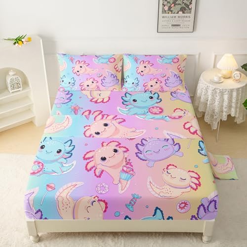 QOOMO Colorful Axolotl Kids Sheet Set 1