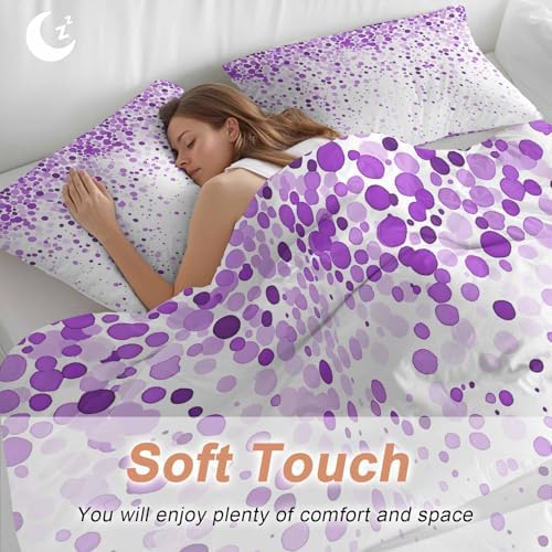 Sabolny Purple Polka Dot Duvet Cover Set