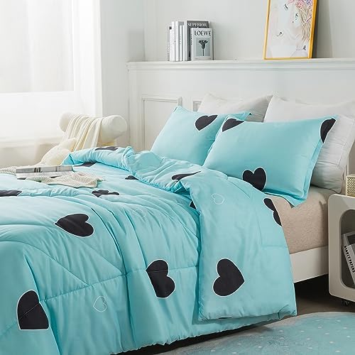 Caressma Love Pattern Queen Comforter Set