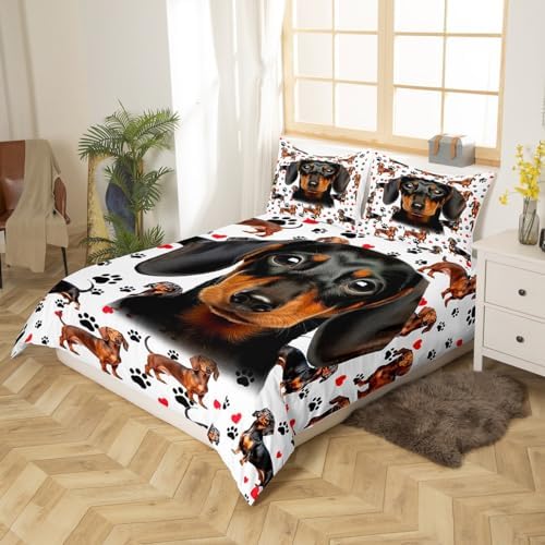 Castle Fairy Cute Dachshund Duvet Cover Set King Size 1