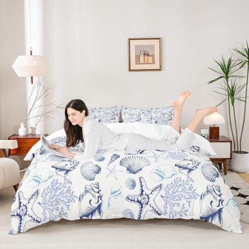 Homewish Coastal Duvet Cover Set Queen Size