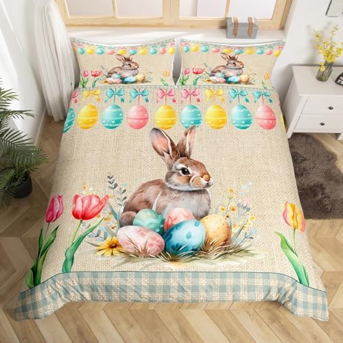 Homewish Cute Rabbit Kids Duvet Cover Set King Size 1