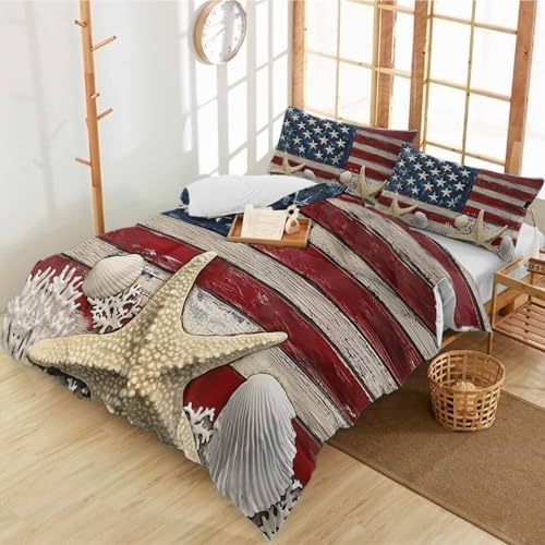3 Piece Bedding Set with Retro Flag Design