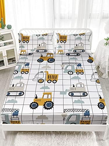 Construction Truck Sheet Set 4PCS Kids Bedding