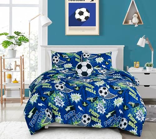 Chezmoi 3-Piece Football Comforter Set Twin Size