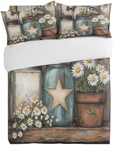Alandar Home 3 Piece Bedding Set with Floral Pattern