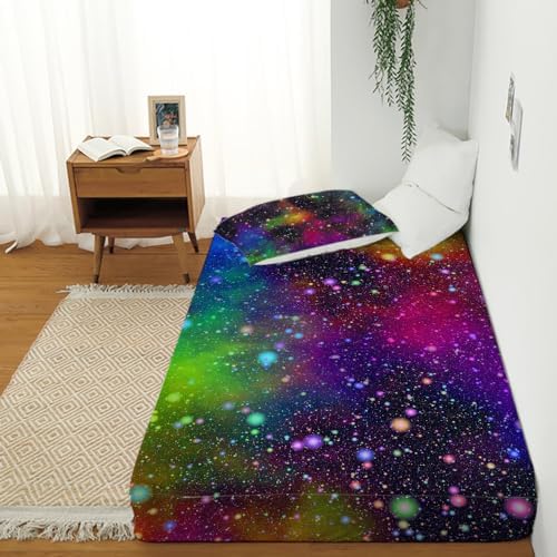 Rainbow Galaxy Queen Fitted Sheet Set 3PCS