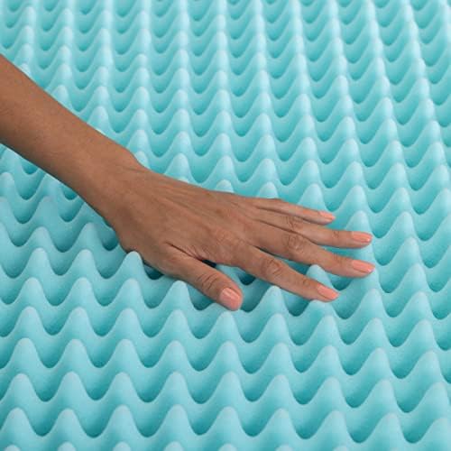 Beautyrest Cool Wave Plus Memory Foam Mattress Topper Full 3-Inch Blue