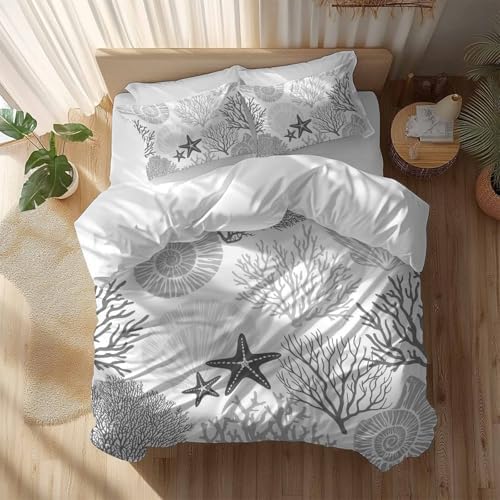 Sabolny Grey Coastal Bedding Queen Set