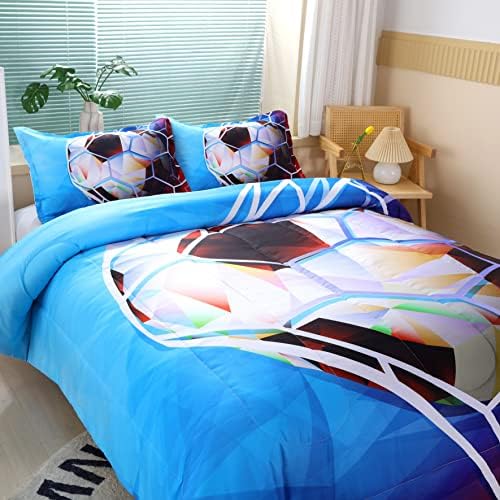 3D Football Comforter Set for Boys Queen Size