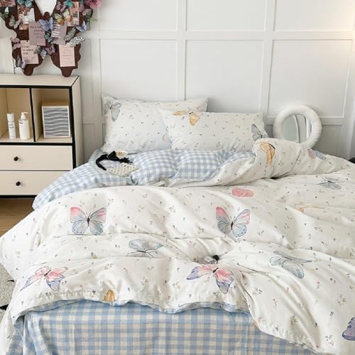 Nayoroom Butterfly Duvet Cover Set Queen Size 3 Pcs