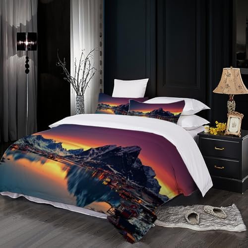 Kids Duvet Cover Set with 3D Printed Design and Zipper Closure